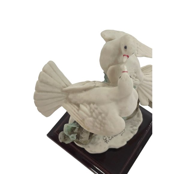 Giuseppe Armani Figurine Two Doves On A Branch Signed Vintage Sculpture Italy - Picture 7 of 15